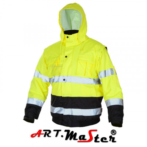 Куртка світловідбивна Kurtka FLASH Short Yellow жовтого кольору. ARTMAS